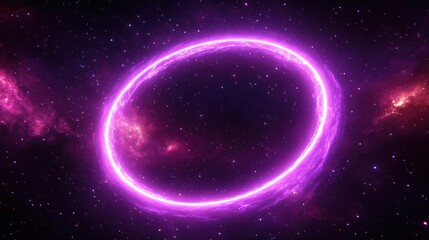 Fototapeta premium Neon Rings Light Space Cosmic Art