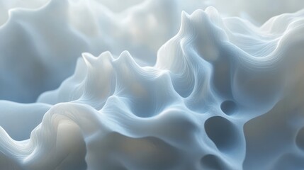 Obraz premium Abstract Soft Blue Waves Flowing in Ethereal Dreamy Texture