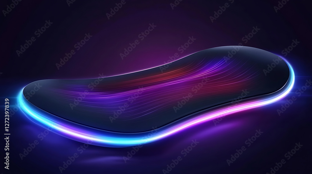 Poster abstract fluid form with gradient lighting and smooth surface modern artistic expression.