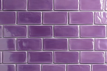 Purple Glass Tile Wall in Brick Pattern