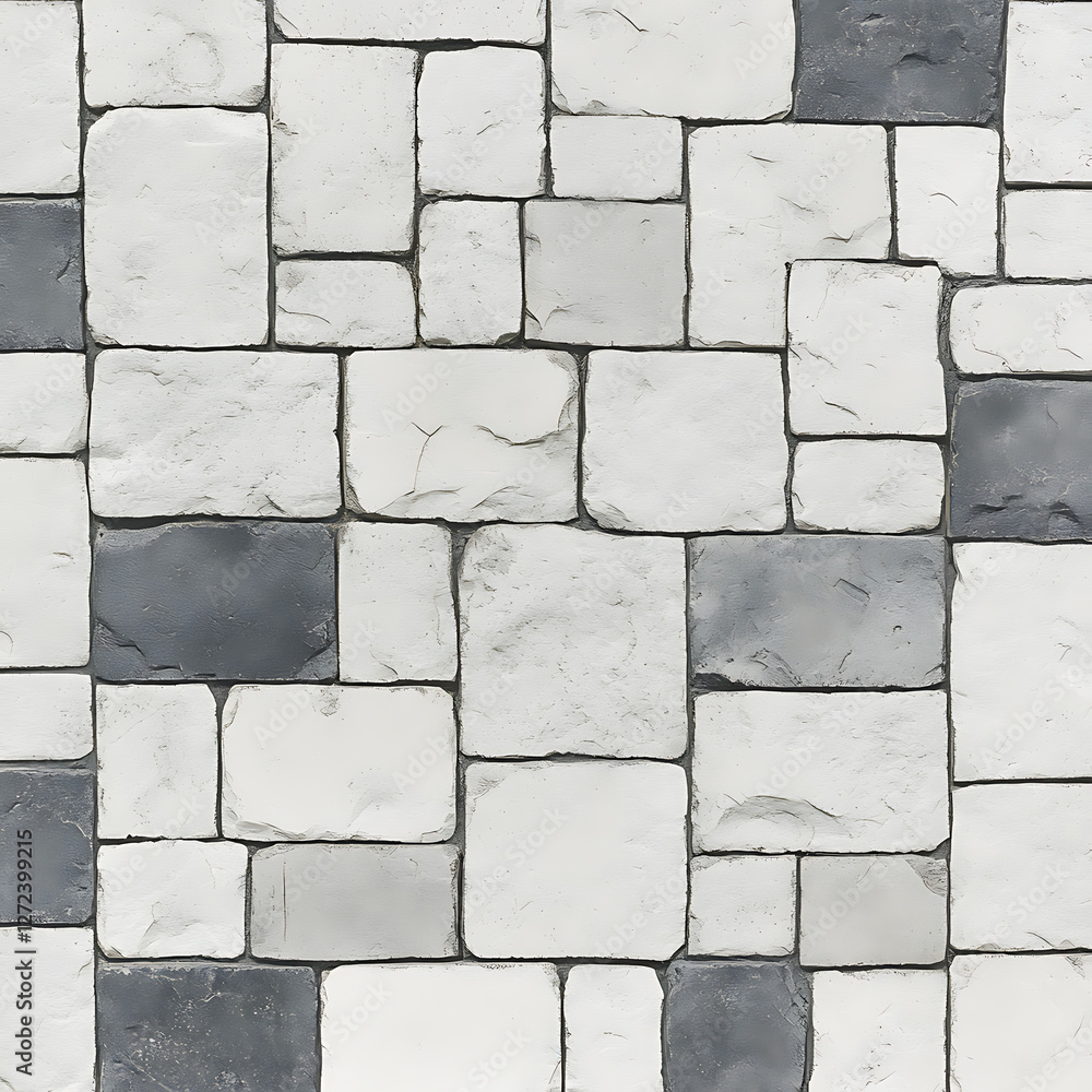 Poster abstract rectangular stones in a seamless pattern for texture or background design.