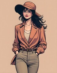 lady woman vector illustration fashion design modern 