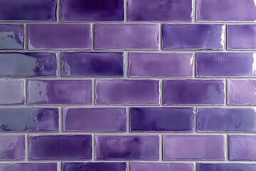Purple Glossy Ceramic Brick Tile Wall
