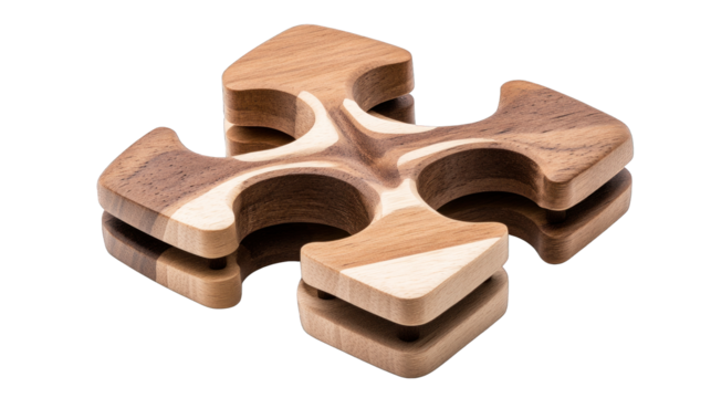 A wooden cross with a wooden handle