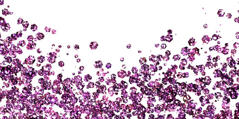 Fototapeta premium Luxury chunky glitter borders. Little crystals decorative overlays.