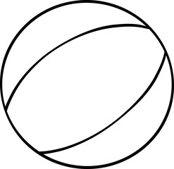 Circus Clown Ball Outline Hand Drawn