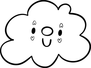 Cloud Clown Face Outline