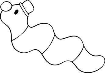 Clown Worm Outline Doodle