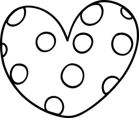 Clown Polka Dot Heart Outline