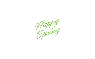 春の訪れを祝福する、HAPPY SPRINGのシンプルなロゴマーク