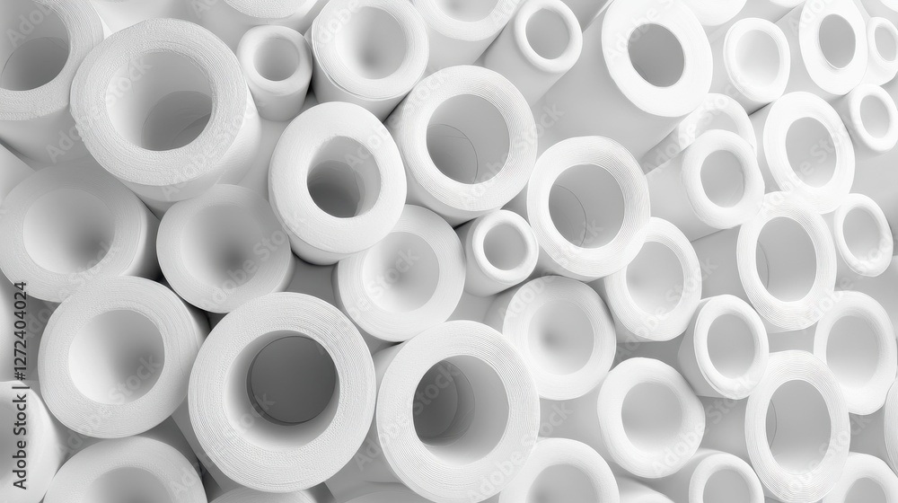 Poster abstract background of white cylinders, creating a textured pattern. ideal for designs needing a cle