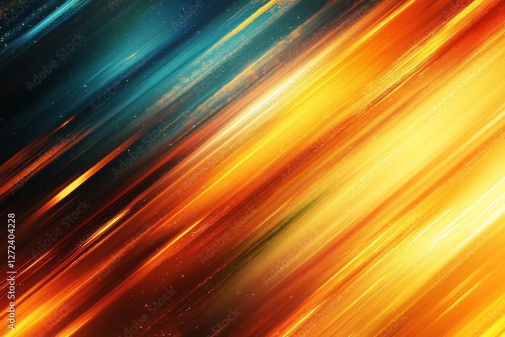 Poster abstract streaks of teal and gold create a dynamic and energetic composition a vibrant burst of colo