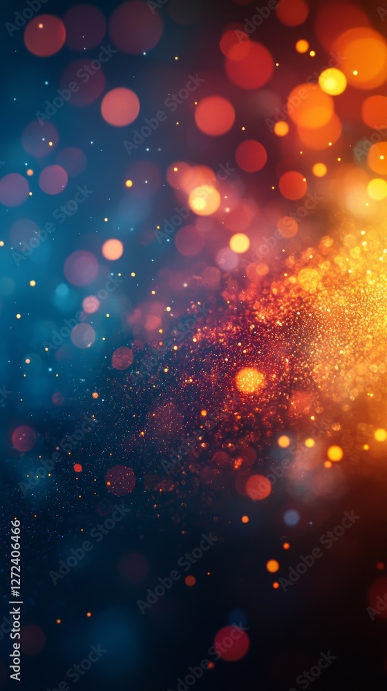 Poster abstract background with bokeh lights colorful and shimmering perfect for holiday or festive designs