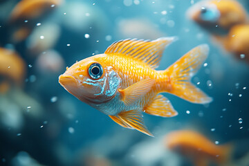 Golden Serenity, A Mesmerizing Underwater Realm of Aquatic Harmony