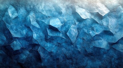 Fototapeta premium Geometric Triangles in Blue and Cyan Ambient Light