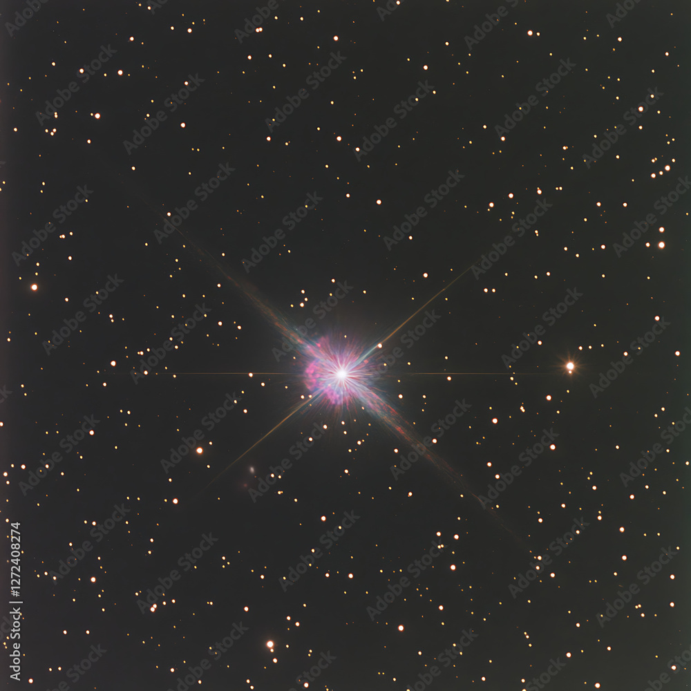 Poster cosmic brilliance and stellar radiance a celestial symphony of light and color in outer space deep s