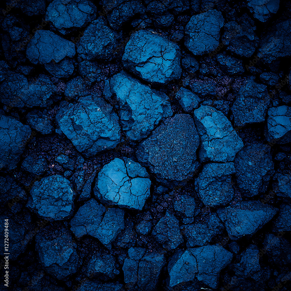 Poster cracked aggregate cobblestone texture dark blue surface detail pattern composition and background