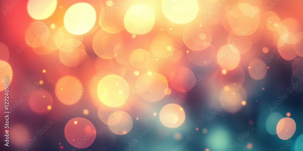 Poster abstract bokeh lights on a gradient background create a magical festive atmosphere with warm and coo