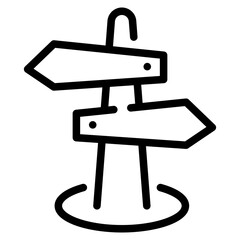Direction Sign Line Icon