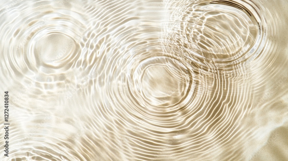 Aufkleber waves dance lightly across a sandy beige surface, forming concentric circles and delicate lines as t