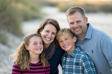 Obraz premium Happy Smiling Family Enjoying Time Together Outdoors