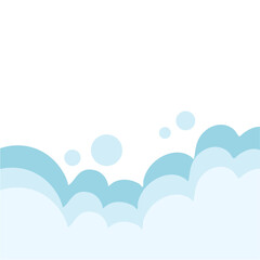 Bath foam with shampoo bubbles
