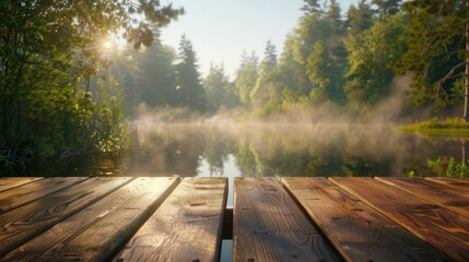 Clean wooden table, full view, polished walnut surface with natural grain, direct perspective.