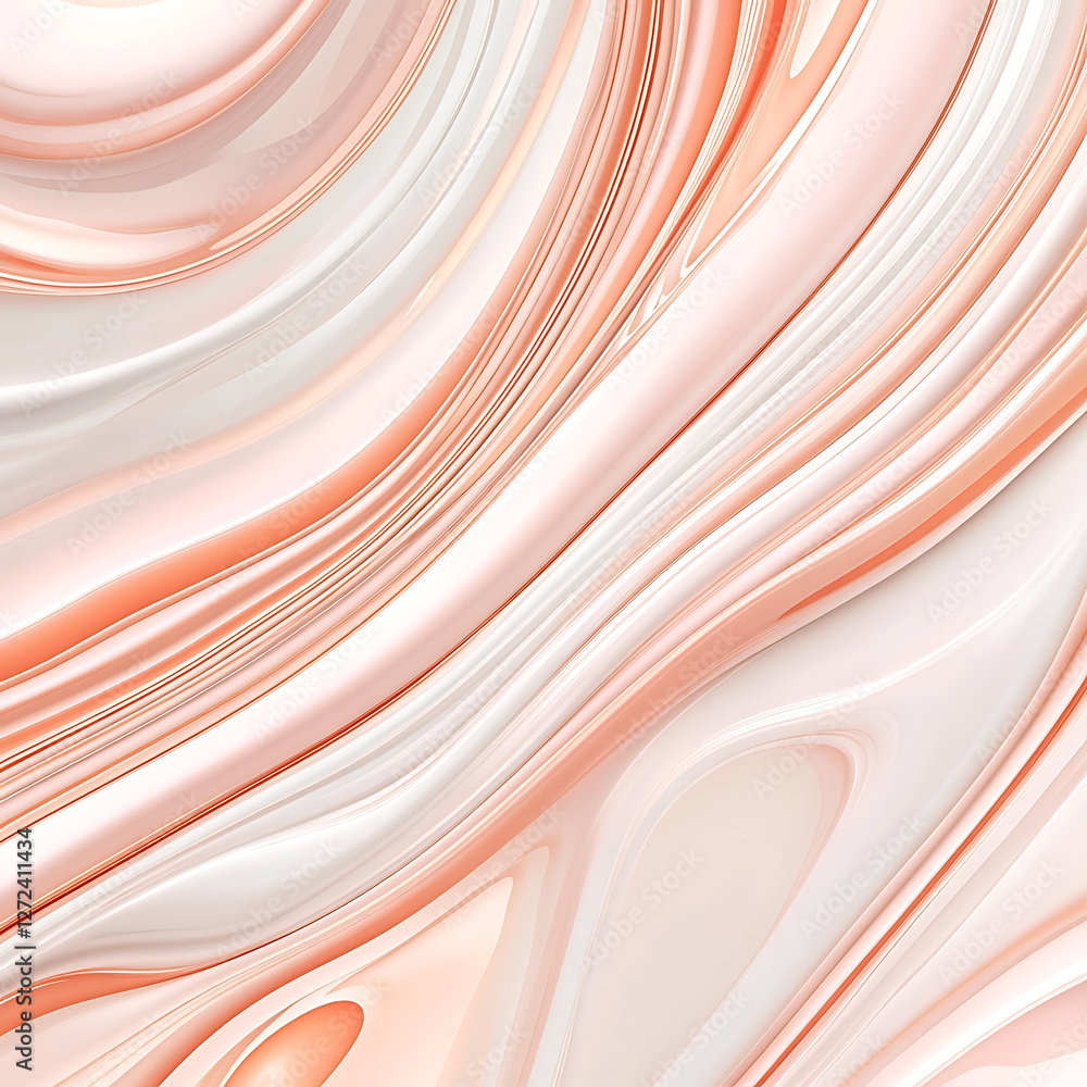 Poster delicate peach and cream abstract swirls smooth soft texture background and artistic design.
