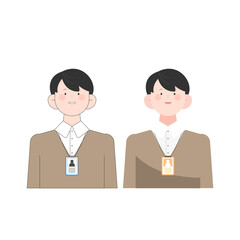 회사원 캐릭터2(남성+직장인+셔츠+성인+출입증)
