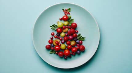 Festive fruit plate, Christmas tree design