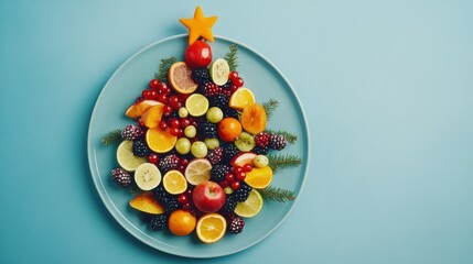 Festive fruit Christmas tree platter