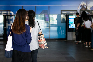 Skytrain train runs in city