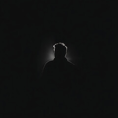 Enigmatic Silhouette of a Person Bathed in Diffused Light Creating a Powerful Mood and Mystery.