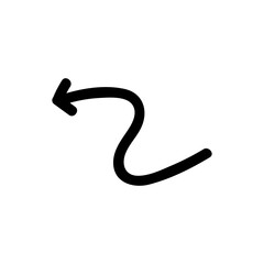 Hand drawn swirly arrow