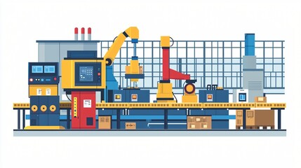 Automated factory robotic assembly line
