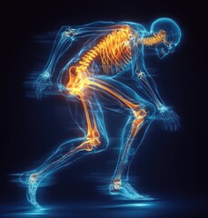 Illuminated Skeletal Runner with Emphasis on Knee Joint Pain