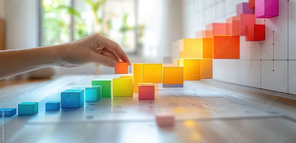 Poster Workflow Automation and Process Management with Flowchart and Block Arrangement