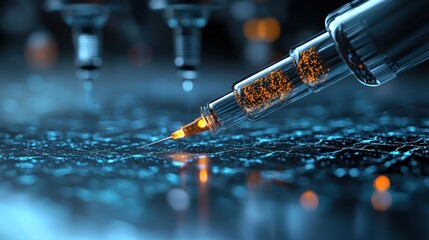 Syringe Needle Delivering Luminescent Vaccine Particles