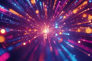 Fototapeta premium Abstract background with vibrant, multicolored light streaks. Ideal for projects needing energy, speed, or futuristic themes.