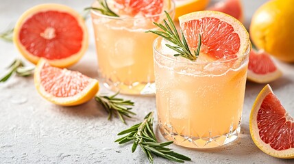 Refreshing grapefruit rosemary cocktails