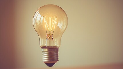 Glowing lightbulb, ideas, innovation, studio background