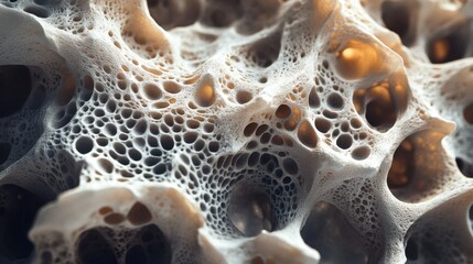 Abstract porous texture, grey and beige tones. Ideal for backgrounds, science or medical concepts.