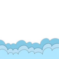 Blue sky and clouds vector background

