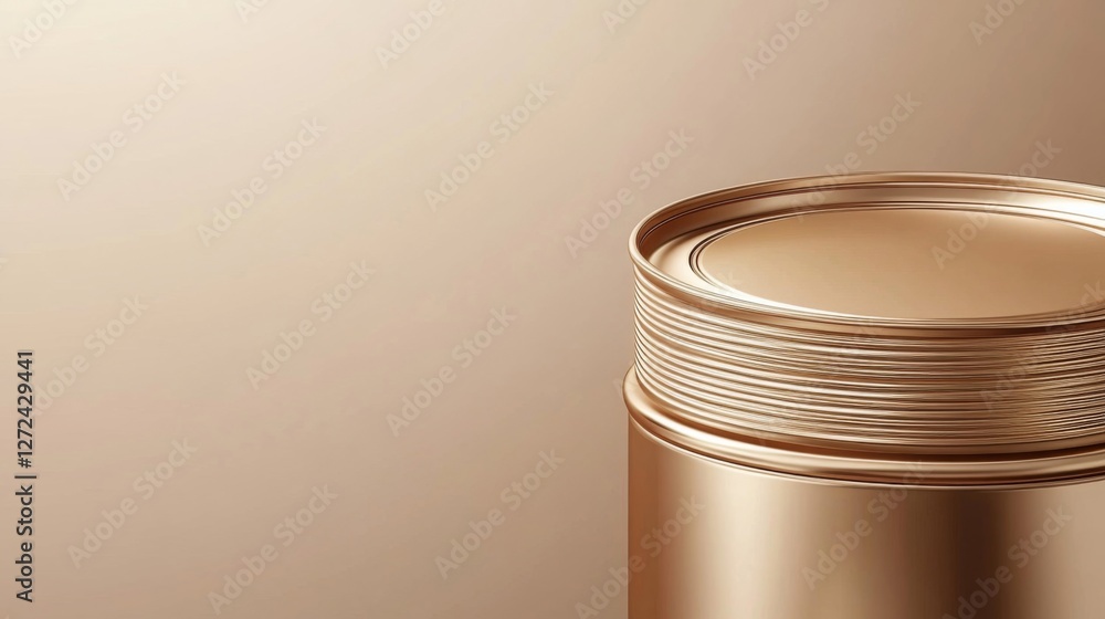 Aufkleber shiny golden metallic container with intricate pattern in soft studio lighting