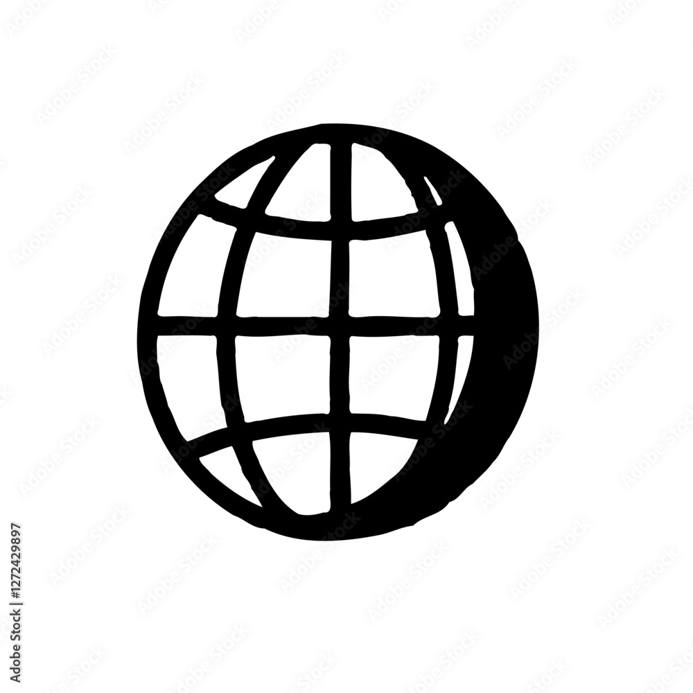 Poster global connection network icon presentation