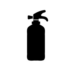 Simple Fire Extinguisher Icon, Black Silhouette
