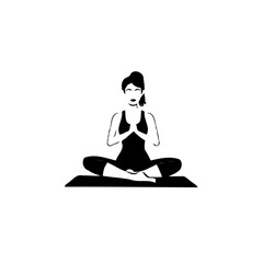 Minimalist Yoga Pose Woman Black and White