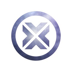 Fototapeta premium Abstract X Symbol in Circle