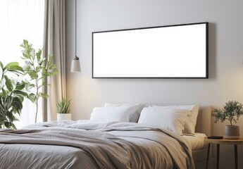 Modern Minimalist Bedroom with Large Frame and Natural Light
