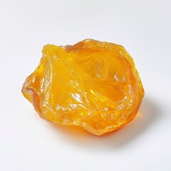 Bright Orange Natural Resin Piece on Clean Background for Art Projects